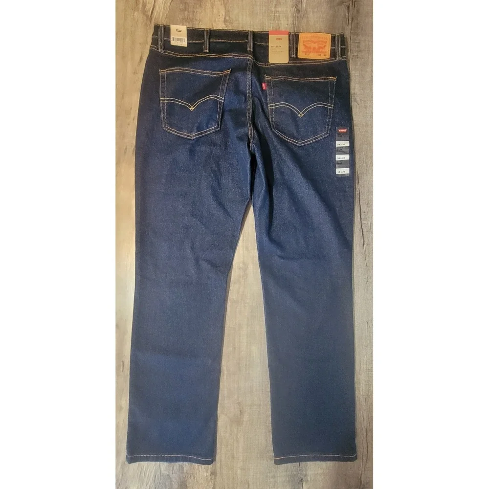 Levis 511 Slim Fit Jeans Mens 38x30 Dark Indigo Blue Stretch Denim 04511-3328